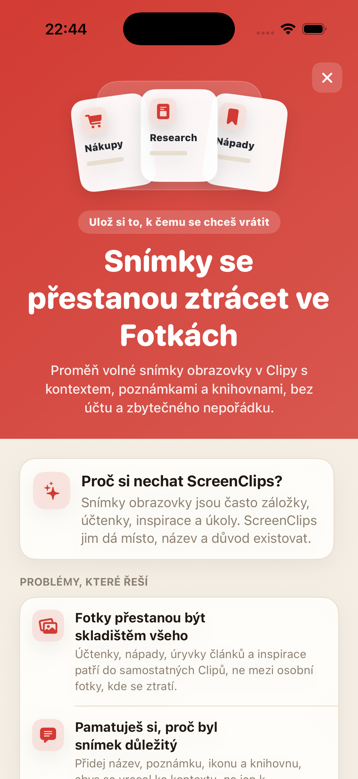 Obrazovka ScreenClips Premium