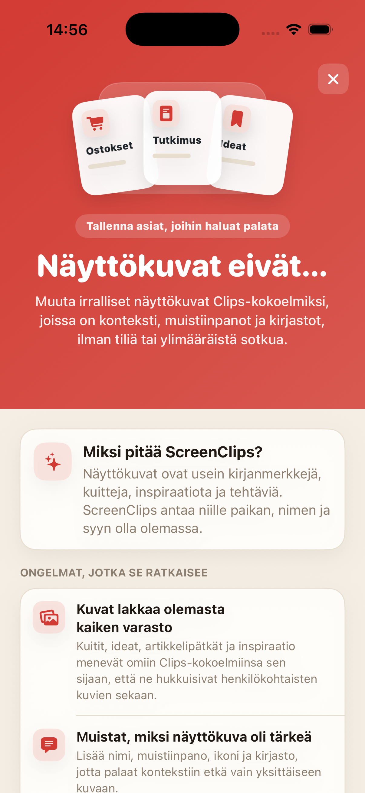 ScreenClips Premium -näkymä