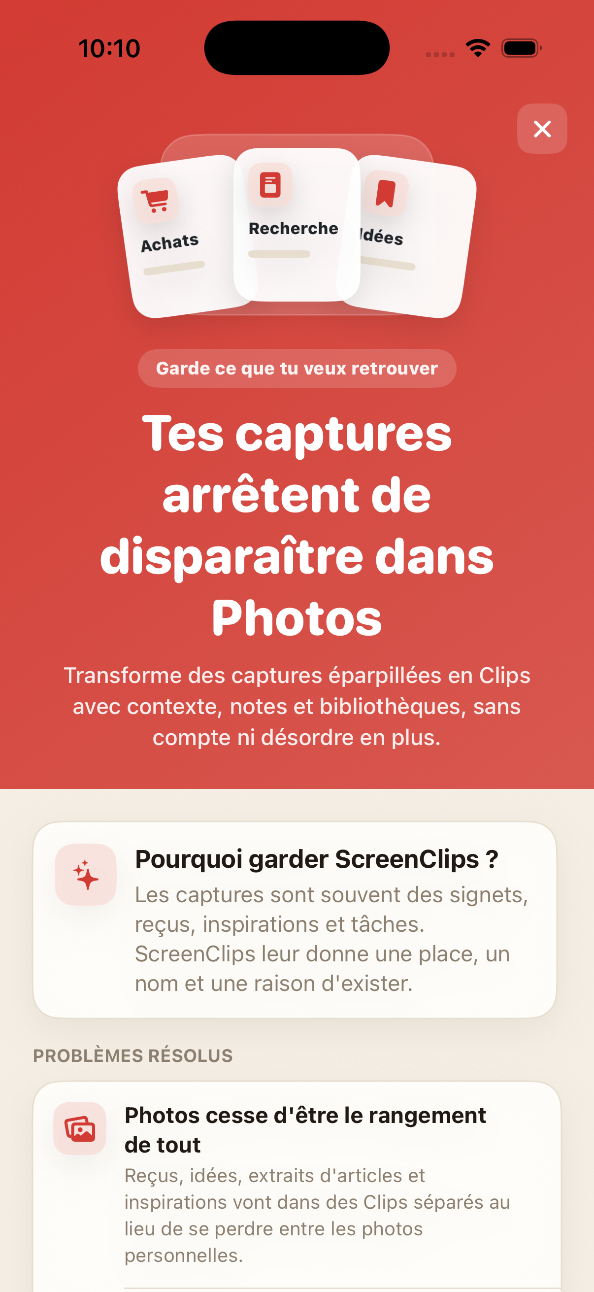 Écran Premium de ScreenClips