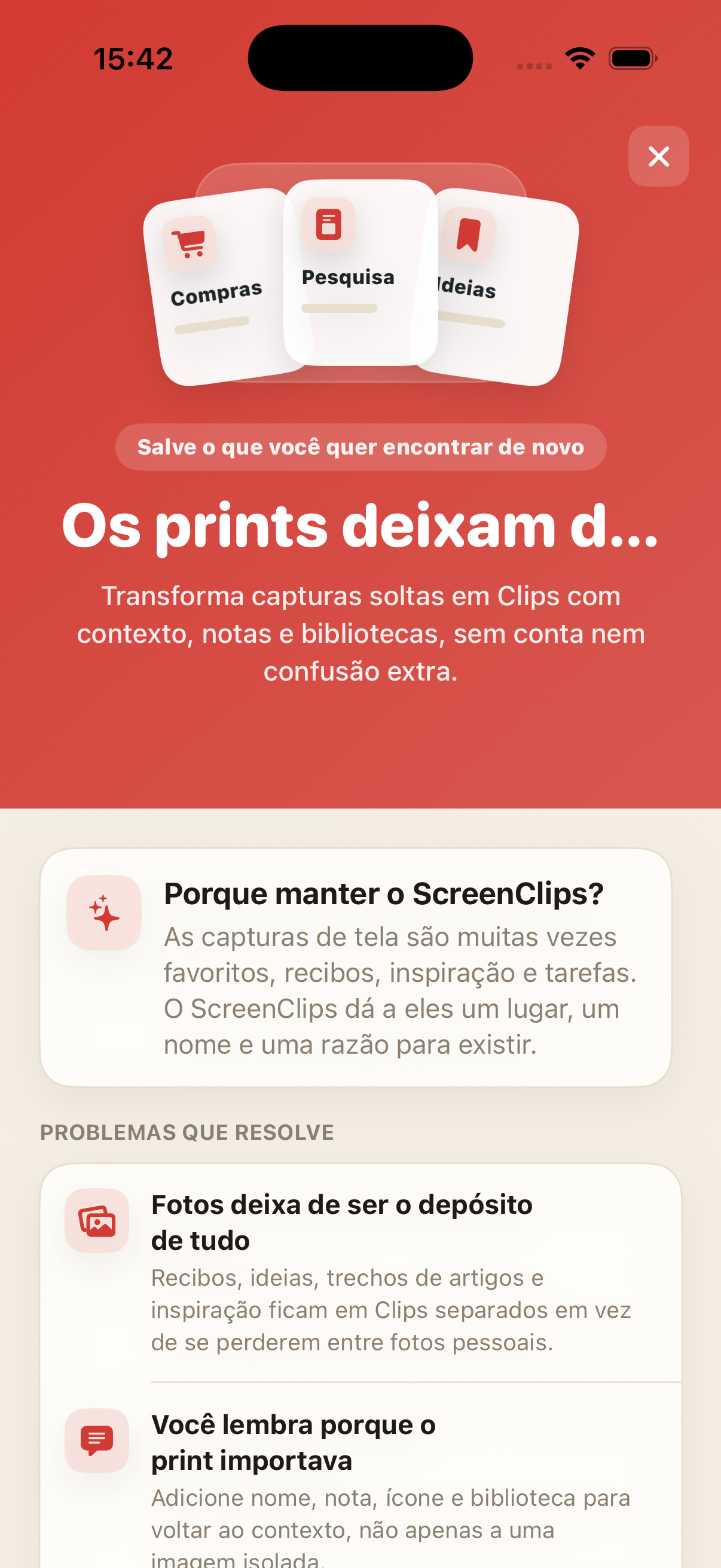 Tela ScreenClips Premium